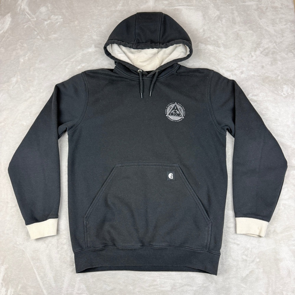 Carhartt x Hurley Hoodie Mens M Black Graphic Pullover Workwear Surf Streetwear